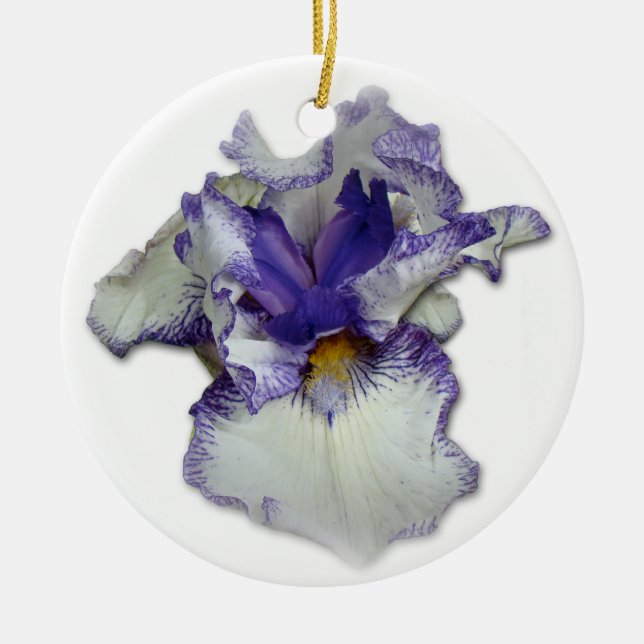 Blume von Blauer und Weißbär Keramikornament (Vorne)