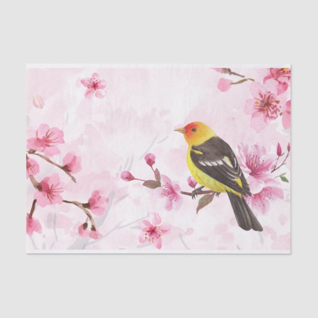 Blume von Blossom und Vogel Seidenpapier (Vorderseite)