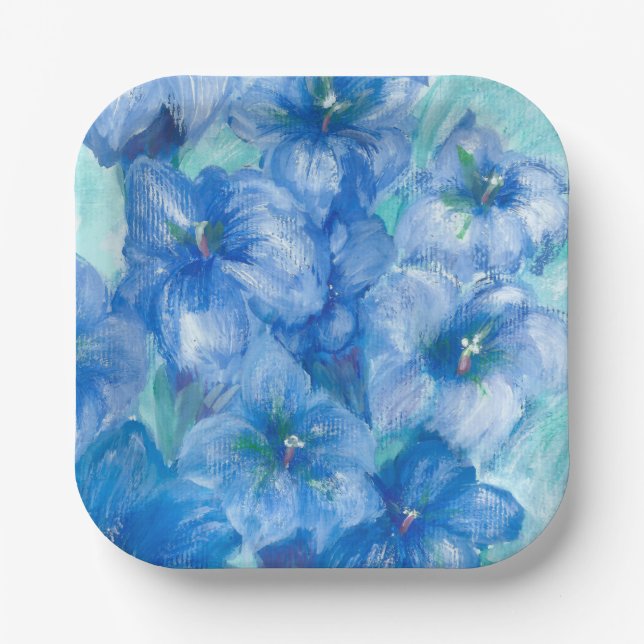Blume von Blue Gentian Pappteller (Vorderseite)