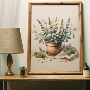 Blume von Clay Pot Wall Poster