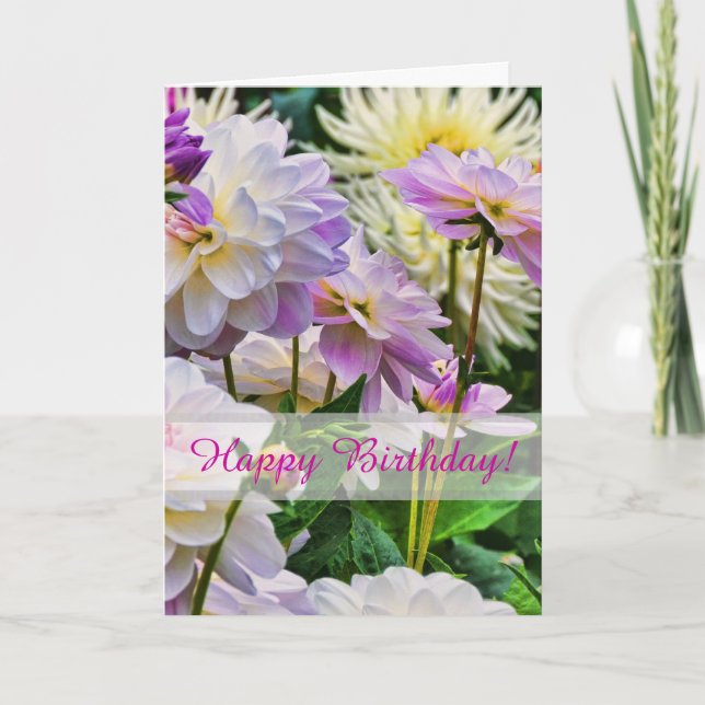 Blume von Dahlia zum Geburtstag Karte (Vorderseite)