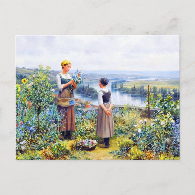 Blume von Daniel Ridgway Knight Postkarte (Vorderseite)