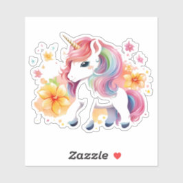 Blume von Einhorn-Anime Aufkleber