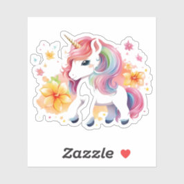 Blume von Einhorn-Anime Aufkleber