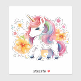 Blume von Einhorn-Anime Aufkleber