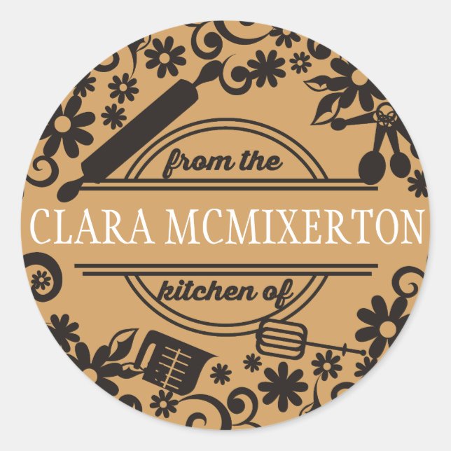 Blume von Farbgeräten aus der Küche Runder Aufkleber (Vorderseite)