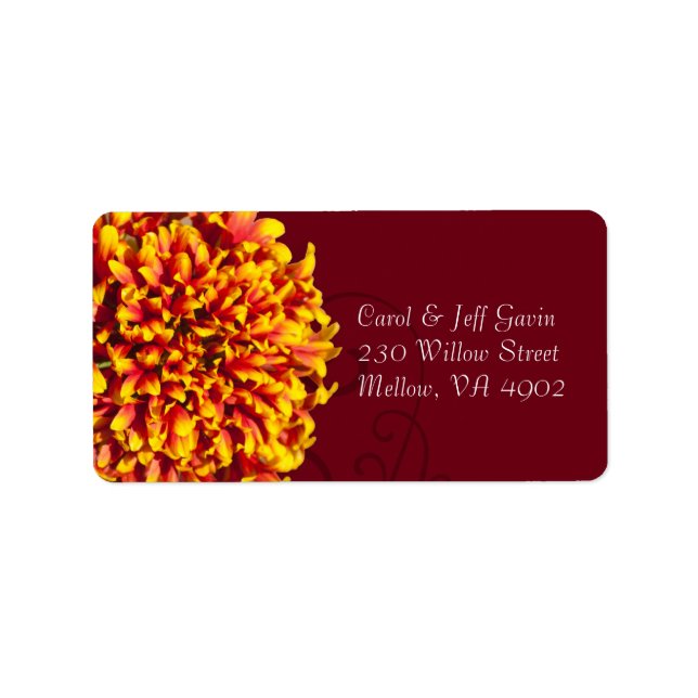 Blume von Feuerwerkskörpern mit Verziertem Gartenm Adressaufkleber (Vorne)