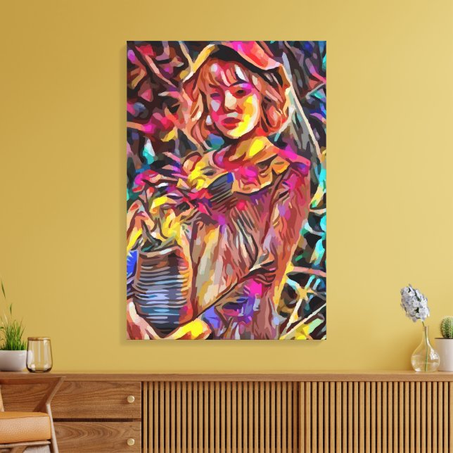 Blume von Frauen Leinwanddruck (Insitu (Wohnzimmer))