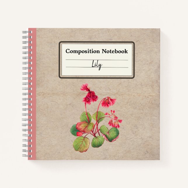 Blume von Fringgalax Personalisiert Notizbuch (Vorderseite)