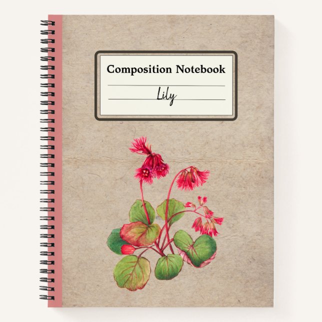 Blume von Fringgalax Personalisiert Notizbuch (Vorderseite)