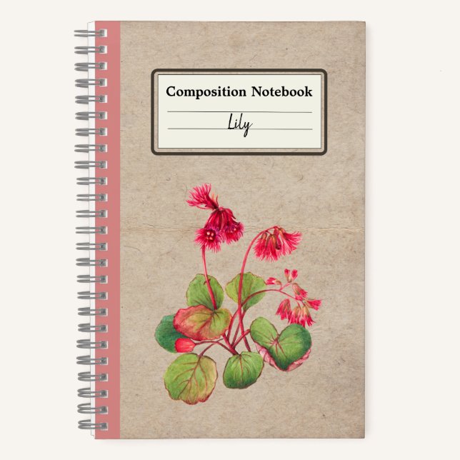 Blume von Fringgalax Personalisiert Notizbuch (Vorderseite)