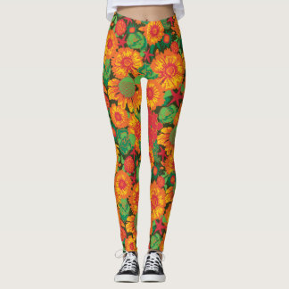 Blume von Funky Hand Drawn Leggings