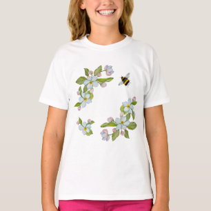 Blume von Gartenbäumen und Hummeln T-Shirt