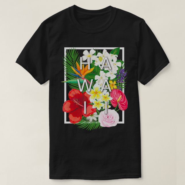 Blume von Hawaii Word Art Hawaiian Pride T-Shirt (Design vorne)