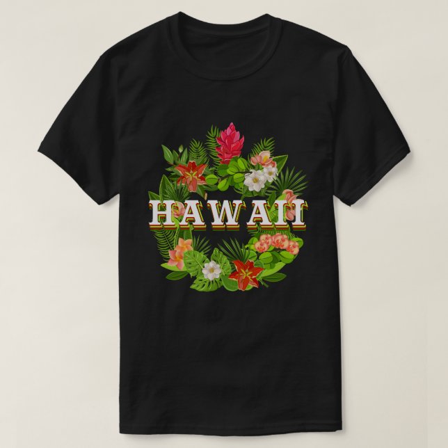 Blume von Hawaii Word Art - Hawaiianischer Stolz T-Shirt (Design vorne)