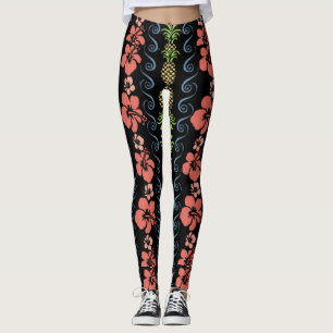 Blume von Hibisken mit Ananas Leggings