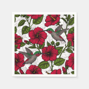 Blume von Hibisken und Kolibri Serviette