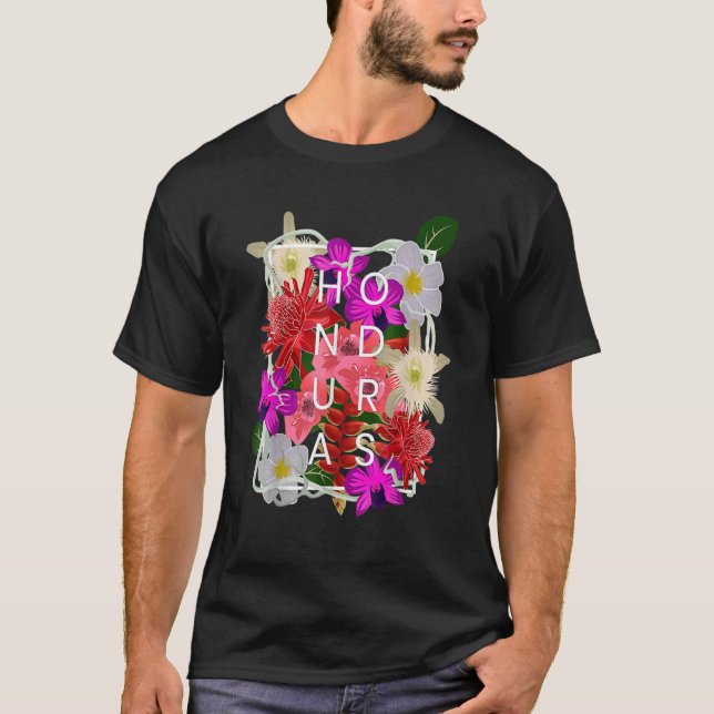 Blume von Honduras Word Honduras Pride T-Shirt (Vorderseite)
