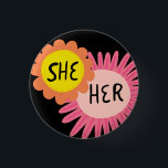 BLUME von IHREN Pronounen mit Handschrift Button<br><div class="desc">Dekorieren Sie Ihr Outfit mit diesem coolen Kunstknopf. Macht ein großartiges Geschenk! Sie können ihn anpassen und auch Text hinzufügen. Karo in meinem Shop für viel mehr Farben und Muster! Lass mir Bescheid,  wenn du auch etwas Gewohntes willst.</div>