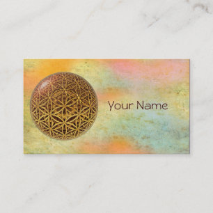 Blume von Leben-/Blume-DES Lebens - Ballgittergold Visitenkarte