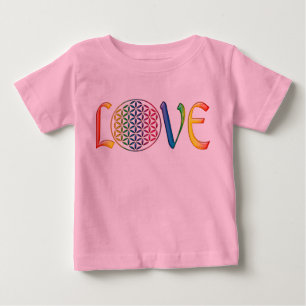 Blume von Leben-/Blume-DES Lebens - LIEBE Baby T-shirt
