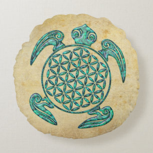 Blume von Leben-/Blume-DES Lebens Rundes Kissen