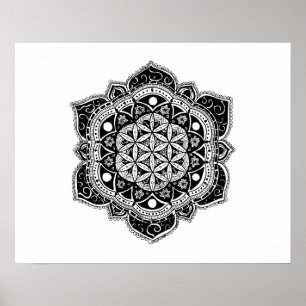 Blume von Leben Mandala Poster