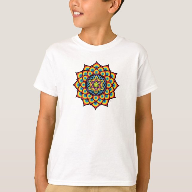 Blume von Leben Metatrons Würfel T-Shirt (Vorderseite)