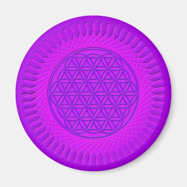 Blume von Leben - Sonne - nahtloses Muster 3 Magnet (Vorne)