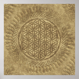 Blume von Leben - Sonne - nahtloses Muster 4 Poster