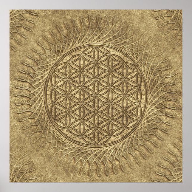 Blume von Leben - Sonne - nahtloses Muster 4 Poster (Vorne)