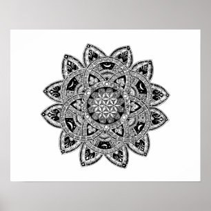 Blume von Leben zendoodle Poster