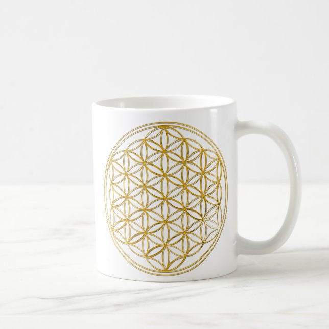 Blume von lebend/gold & silber kaffeetasse (Rechts)