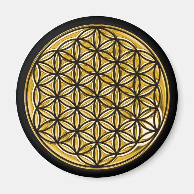 Blume von Lebendgold Magnet (Vorne)