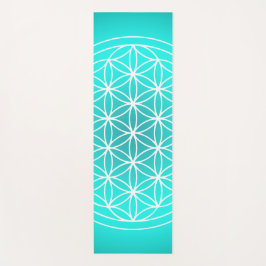 Blume von Life Aquamarin Mandala Symbol Yogamatte