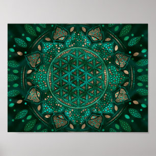 Blume von Life Dot Art Malachitgold Poster