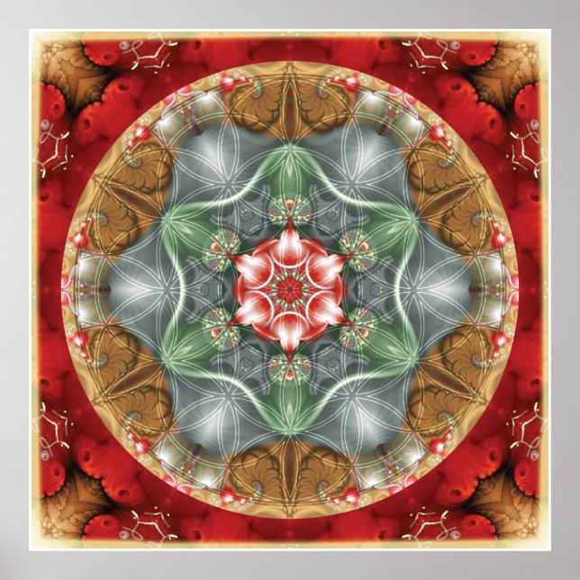 Blume von Life Mandala 2 Poster (Vorne)