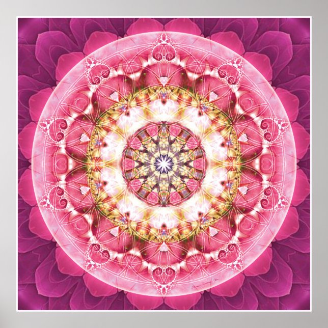 Blume von Life Mandala 5 Poster (Vorne)