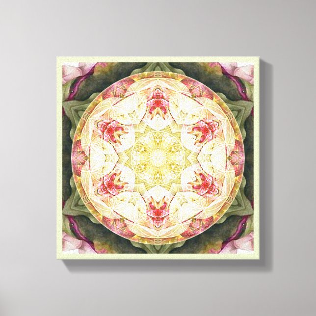 Blume von Life Mandala 6 Wrapped Canvas Print Leinwanddruck (Vorderseite)