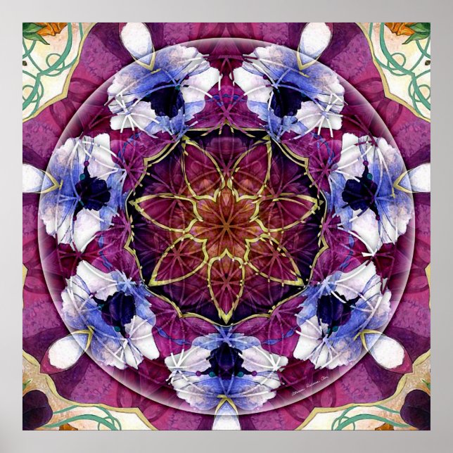 Blume von Life Mandala 8 Poster (Vorne)