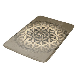 Blume von Life Mandala in Sepia Colors Badematte