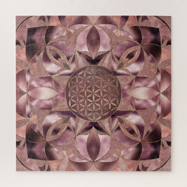 Blume von Life Rose Gold Puzzle (Vertikal)