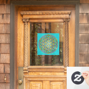 BLUME von LIFE - Sacred Geometrie Design 1 Fensteraufkleber