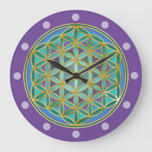 BLUME von LIFE - Sacred Geometrie Design 1 Große Wanduhr
