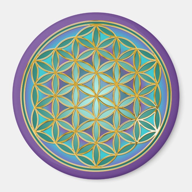 BLUME von LIFE - Sacred Geometrie Design 1 Magnet (Vorne)