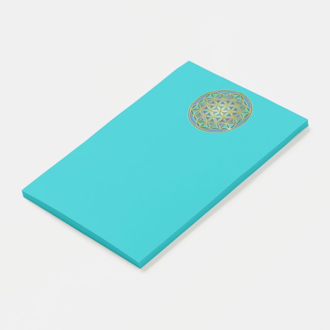 BLUME von LIFE - Sacred Geometrie Design 1 Post-it Klebezettel (angewinkelt)