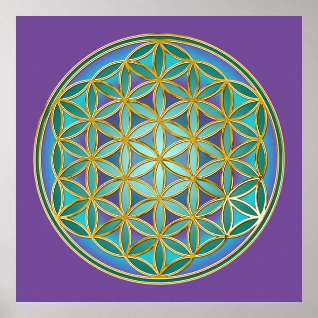 BLUME von LIFE - Sacred Geometrie Design 1 Poster (Vorne)