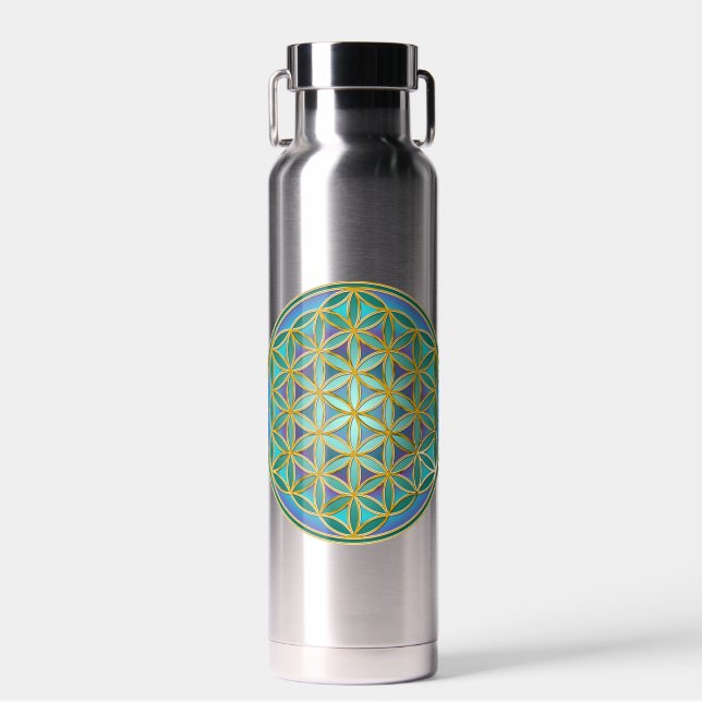 BLUME von LIFE - Sacred Geometrie Design 1 Trinkflasche (Vorne)