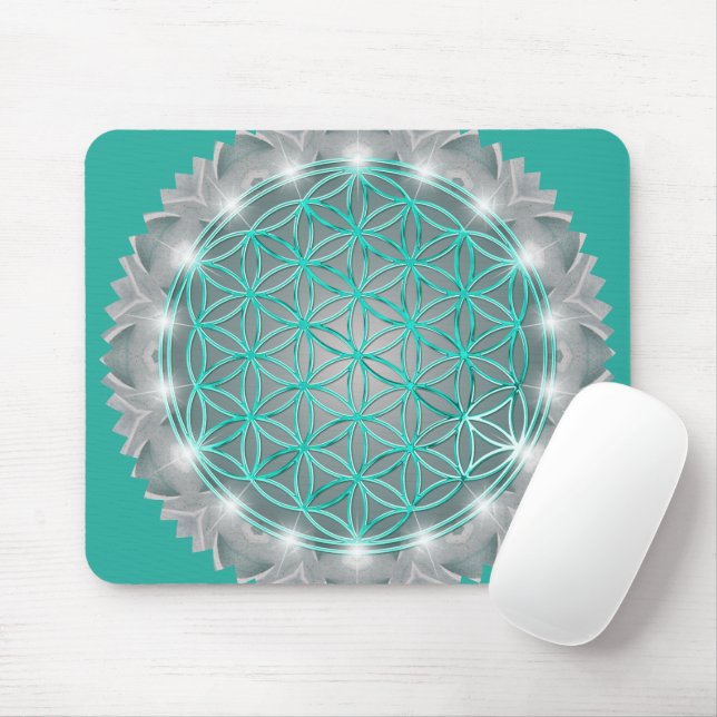 BLUME von LIFE - Sacred Geometrie Light 2 Mousepad (Mit Mouse)