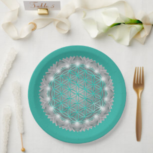 BLUME von LIFE - Sacred Geometrie Light 2 Pappteller